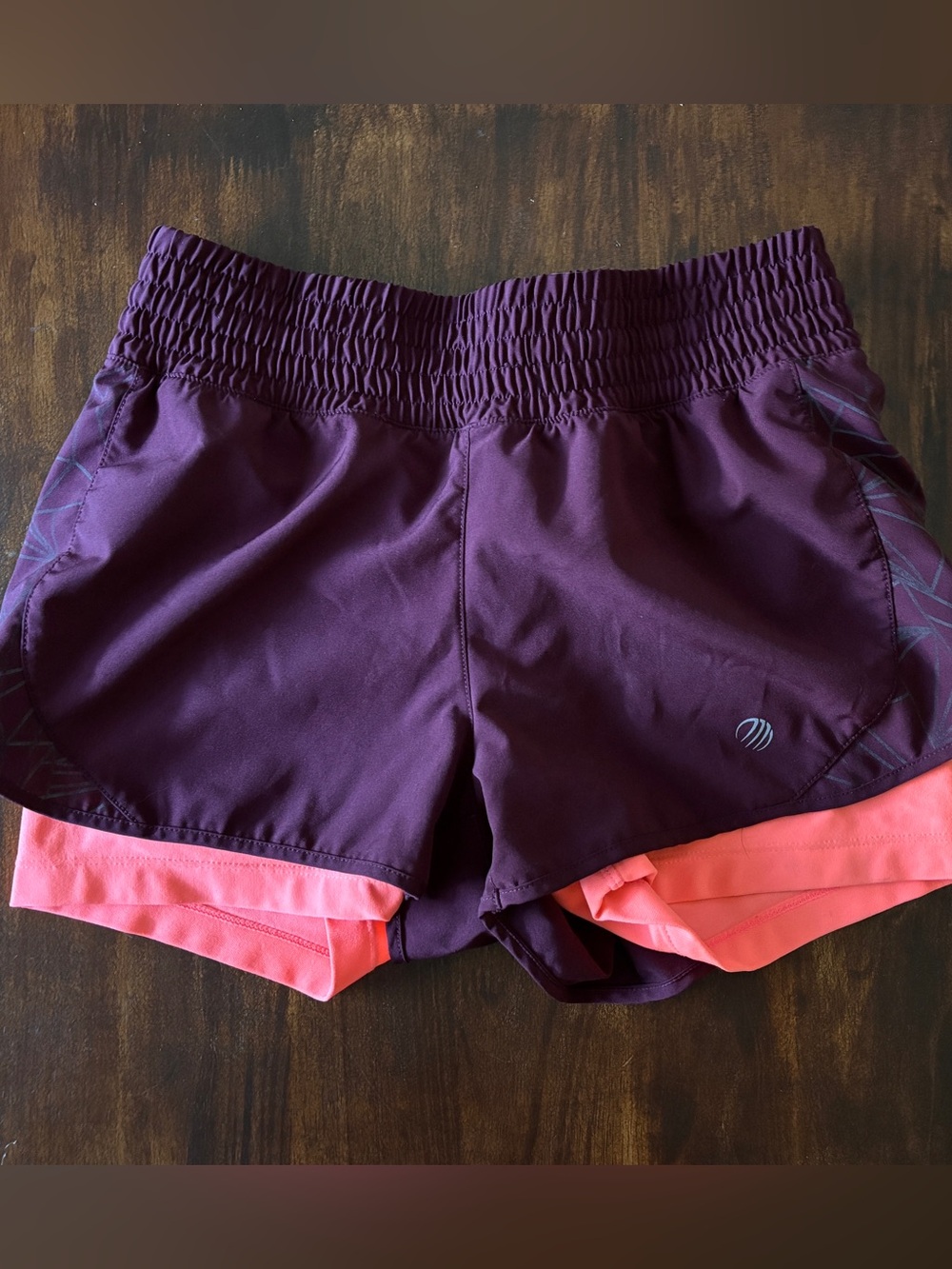 MPG Women's Athletic Shorts XS Plum with Coral